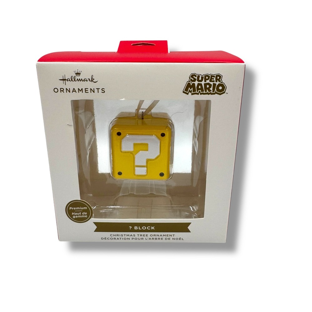 Hallmark Ornament OS Yellow Super Mario‎ Question Mark Block 3HCM3589